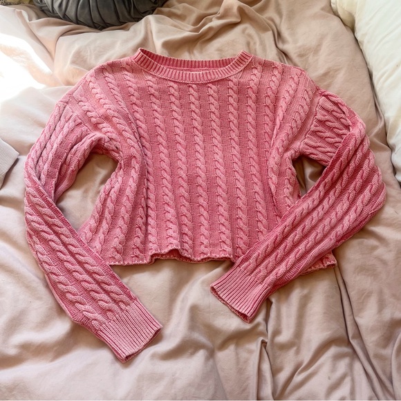Lucky Brand cropped pink sweater - Picture 4 of 8